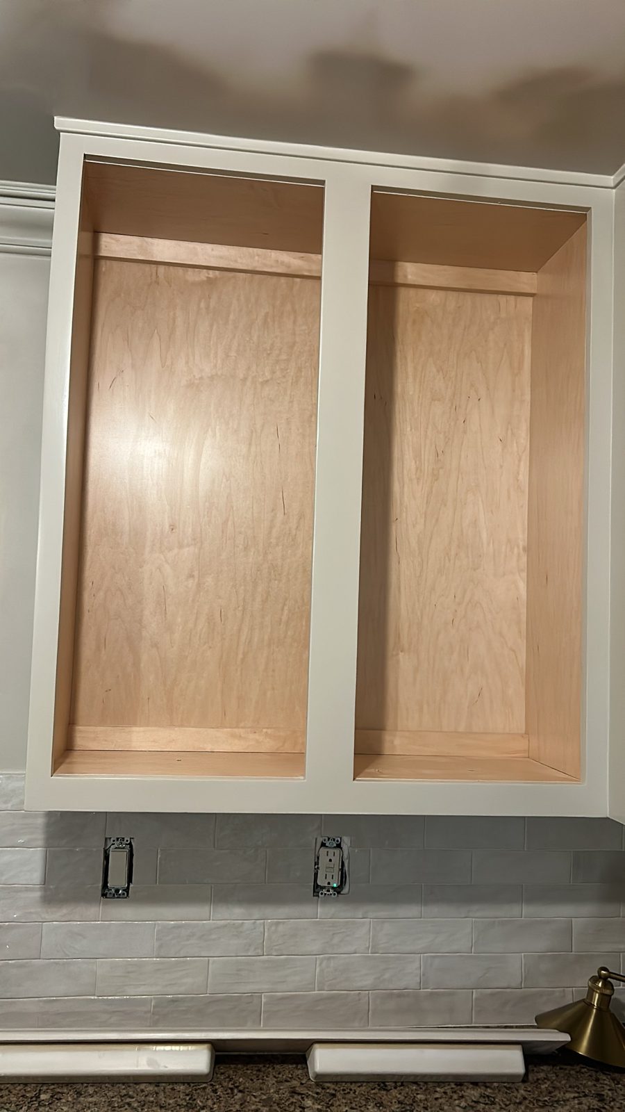 Kitchen cabinet frames painted white